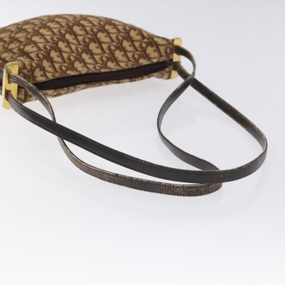 DIOR Trotter Canvas Shoulder Bag Brown Gold - Picture 7 of 12